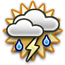 Light rain, Thunder possible