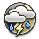 Light rain, Thunder possible 